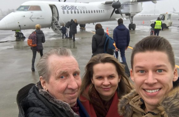 Rimvydas Širvinskas su savo teta ir seneliu išsiruošė į Rygą