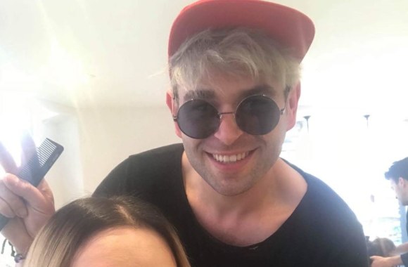 Plaukų stilistas Eividas Mackevičius ir dainininkė Džordana Butkutė