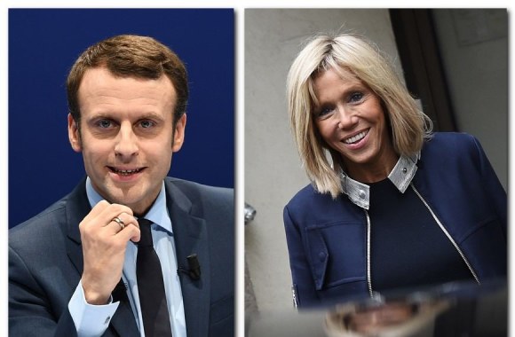 Emmanuelio Macrono  žmona Brigitte Trogneux vyresnė už jį 24 metais