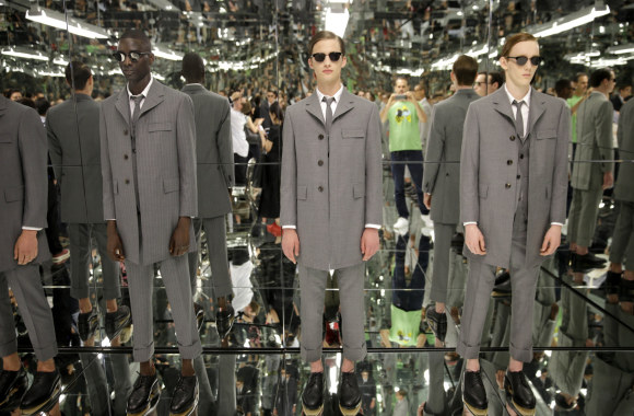 Niujorko vyrų mados savaitės momentas