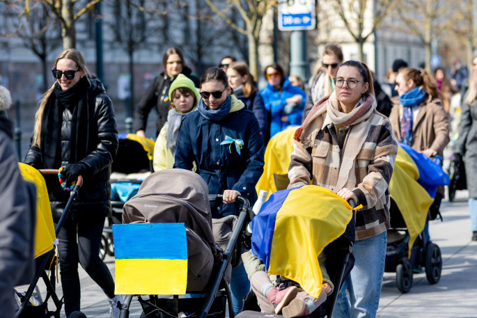 Mamų eisena Gedimino prospektu už vaikus, žuvusius kare Ukrainoje / Luko Balandžio nuotr.