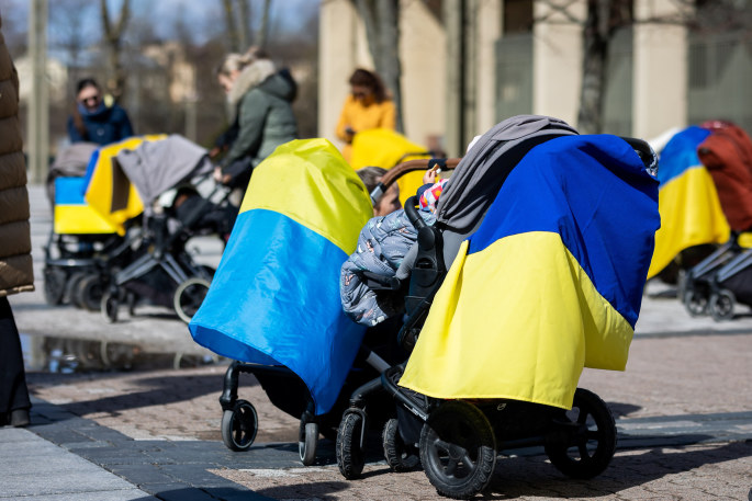 Mamų eisena Gedimino prospektu už vaikus, žuvusius kare Ukrainoje / Luko Balandžio nuotr.