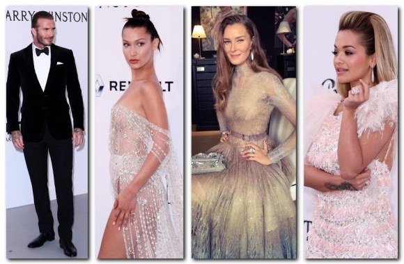 "amfAR Gala" labdaros vakaro Kanuose akimirkos. Davidas Beckhamas, Bella Hadid, Ditė Antanavičiūtė, Rita Ora