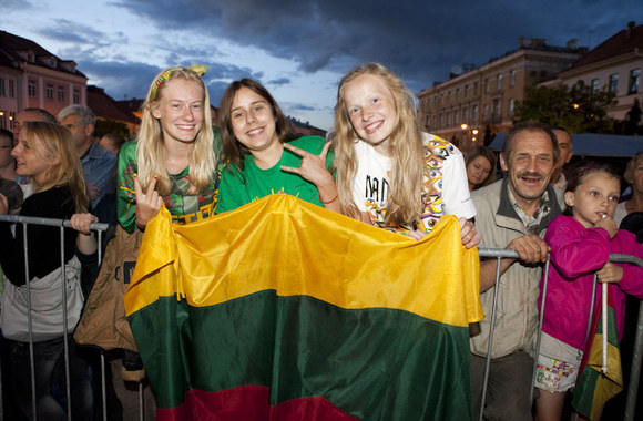 Rūtos Meilutytės sutiktuvių šventės akimirka