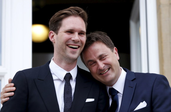 Liuksemburgo ministras pirmininkas Xavieras Bettelis su sutuoktiniu Gauthieru Destenay