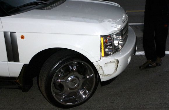 Christina Aguilera su draugu avarijos vietoje