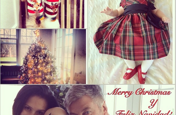 Hilaria ir Alecas Baldwinai su dukrele