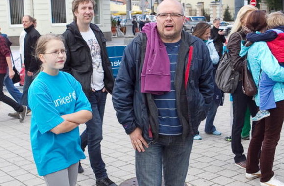 Vaikų maratono akimirka