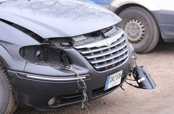 Gyčio Paškevičiaus automobilis po avarijos