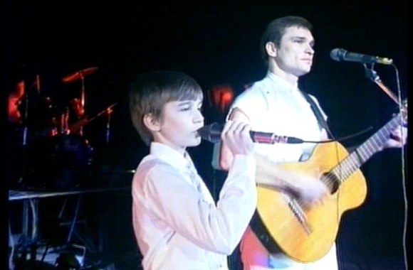 Arvydas Vilčinskas 1989 m. su sūnumi Tadu