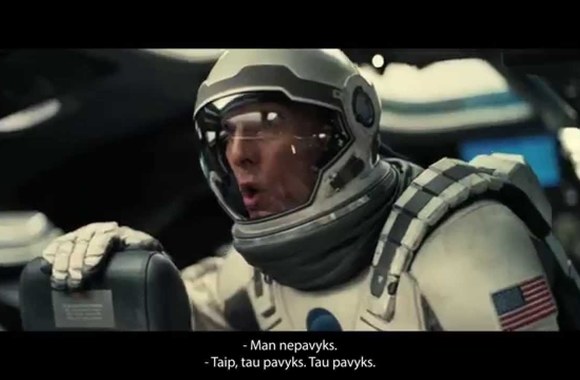 VIDEO kadras: TARP ŽVAIGŽDŽIŲ - naujausias Christopherio Nolano filmas kinuose nuo lapkričio 7 d.