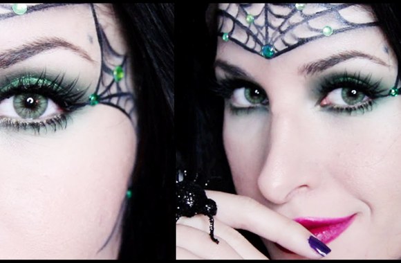 VIDEO kadras: Makiažo idėja Helovinui: Vorų karalienės įvaizdis