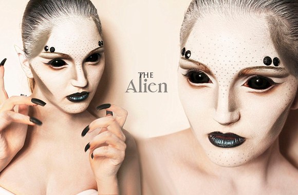 VIDEO kadras: Makiažo idėja Helovinui: ateivės įvaizdis