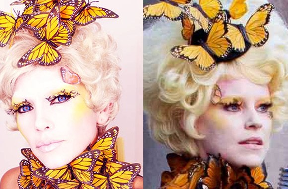 VIDEO kadras: Filmo „Bado žaidynės“ personažės Effie Trinket makiažas