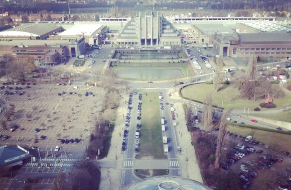 Briuselio panorama nuo Atomiumo viršaus