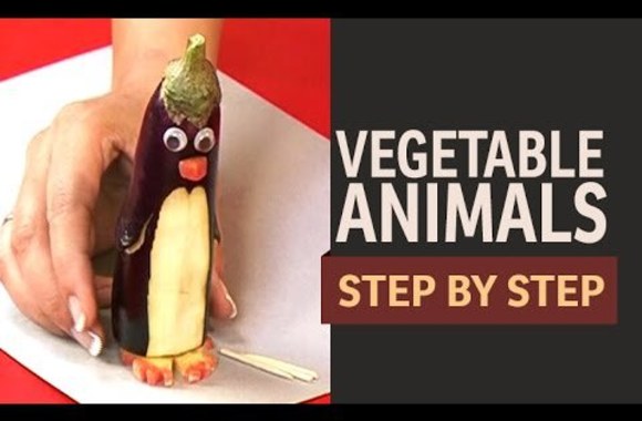 VIDEO kadras: Kaip iš daržovių padaryti pingviną, avytę ir boružėlę