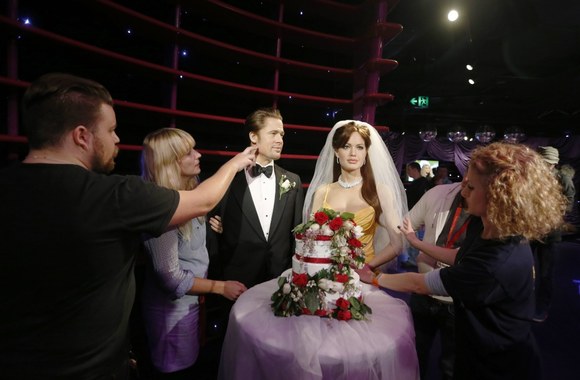 Angelinos Jolie ir Brado Pitto vaškinės figūros