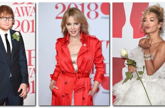 „BRIT Awards“ ceremonijos akimirkos - Edas Sheeranas, Kylie Minogue, Rita Ora