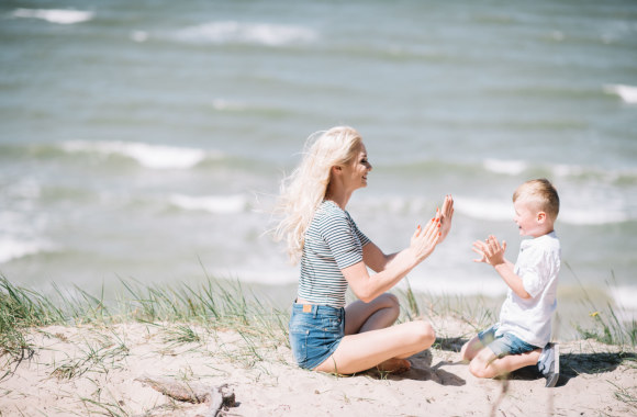 Natalija Bunkė su sūnumi Kristupu