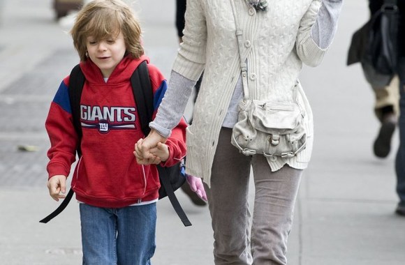 Aktorė S.J.Parker su  sūnumi