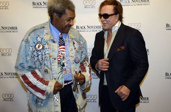 Donas Kingas (kairėje) ir Mickey Rourke'as