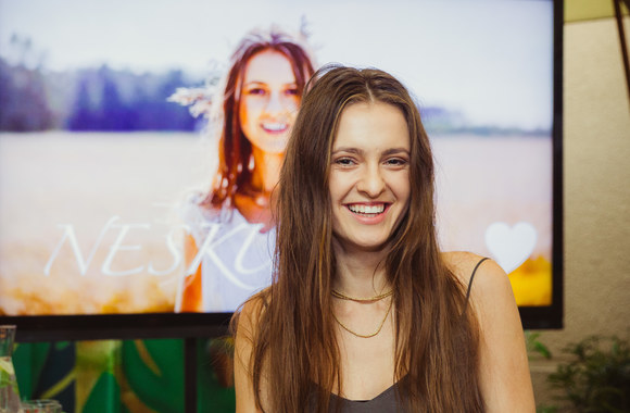 Akimirka iš Ievos Zasimauskaitės diskusijos vakaro „Neskubėk“