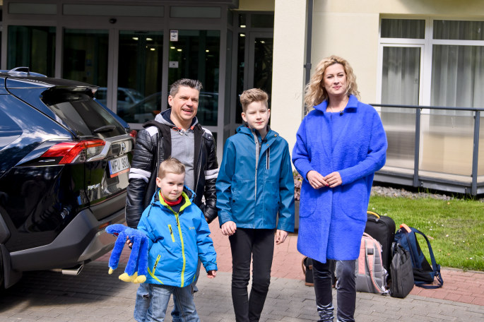 Deivis ir Renata Norvilai su vaikais / Tomo Petrovskio nuotr.