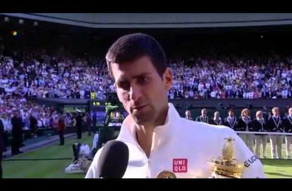 VIDEO kadras: Novako Džokovičiaus interviu po finalo