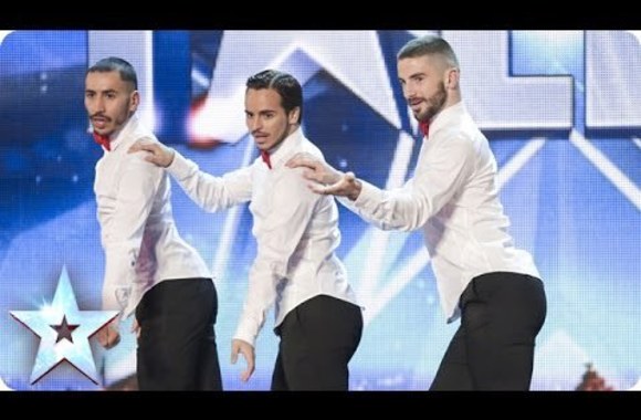 VIDEO kadras: Yanis Marshall, Arnaud and Mehdi in their high heels spice up the stage | Britain\'s Got Talent 2014