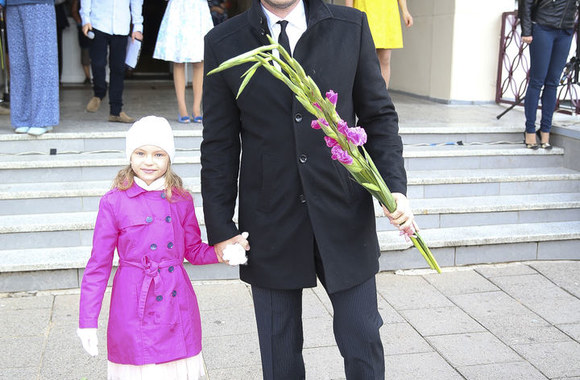 Kristupas Krivickas su dukra