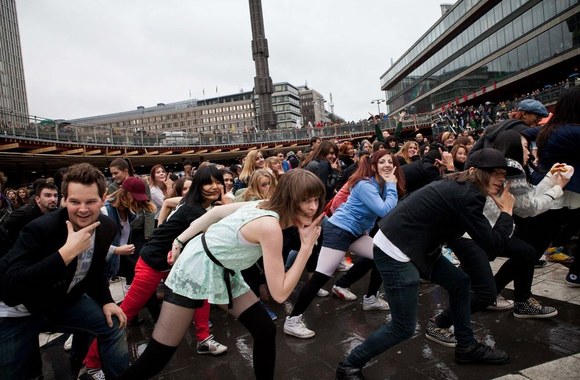 „Gangnam Style“ flashmobas Stokholme