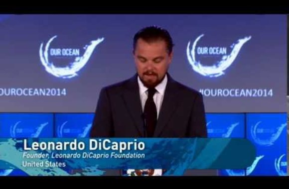 VIDEO kadras: Leonardo DiCaprio kalba konferencijoje „Mūsų vandenynas“ (nuo 5:00 min.)