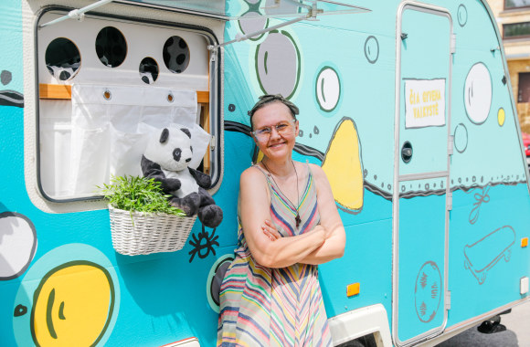 Rasos Micachienės įrengtas namelis ant ratų / Teodoro Biliūno / „ŽMONĖS Foto“ nuotr.