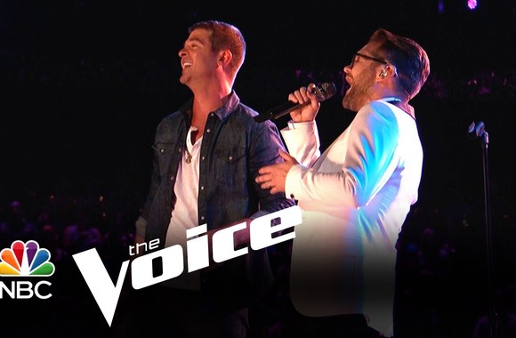 VIDEO kadras: Joshas Kaufmanas finale dainavo kartu su Robinu Thicke\'u