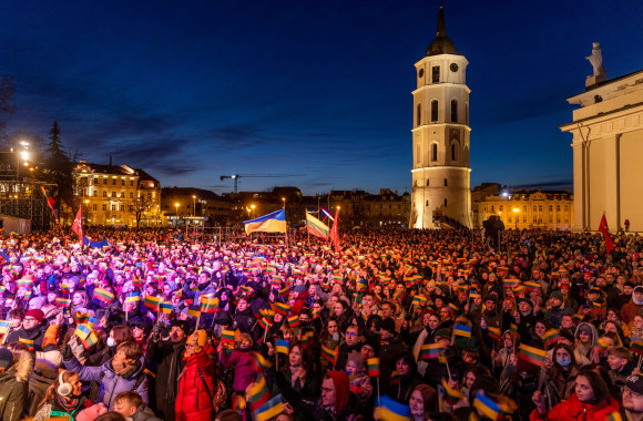 Vienybės ir solidarumo su Ukraina akcija „Laisvė šviečia“ / Irmanto Gelūno nuotr.