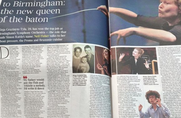 Mirga Gražinytė-Tyla laikraščio „The Times“ viršelyje