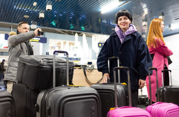 Monika Liu Vilniaus oro uoste išlydėta į „Euroviziją“ Italijoje / Žygimanto Gedvilos nuotr.