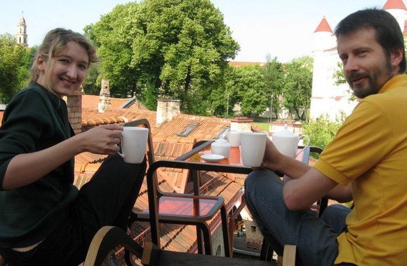 Dizainerė Ainė Bunikytė ir UMI direktorius Giedrius Bagdonas