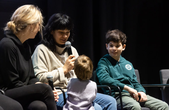 Irynos Tsilyk dokumentinio filmo „Mėlyna kaip apelsinas žemė“ spaudos konferencija / Žygimanto Gedvilos nuotr.