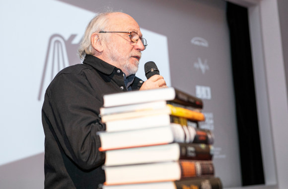 Renginys  „Knyga + Kinas“ Vilniaus knygų mugėje/ Pauliaus Peleckio „ŽMONĖS Foto“ nuotr.