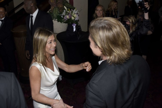 Jennifer Aniston ir Bradas Pittas Aktorių gildijos apdovanojimuose/„Scanpix“ nuotr.