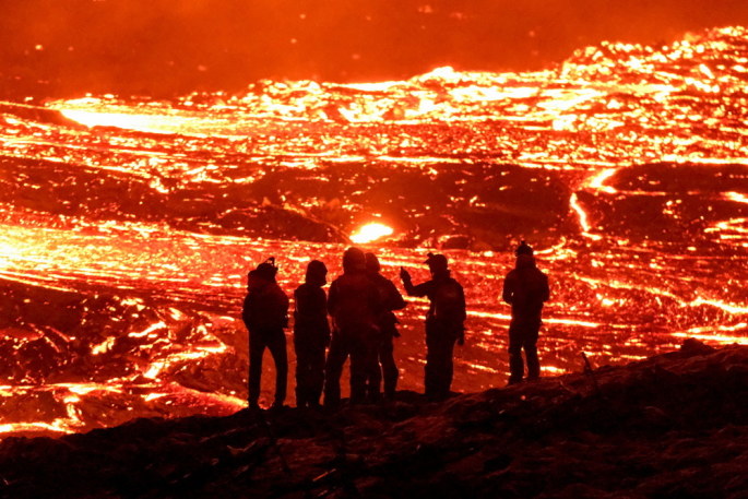 Ugnikalnio išsiveržimas Islandijoje / „Scanpix“ nuotr.