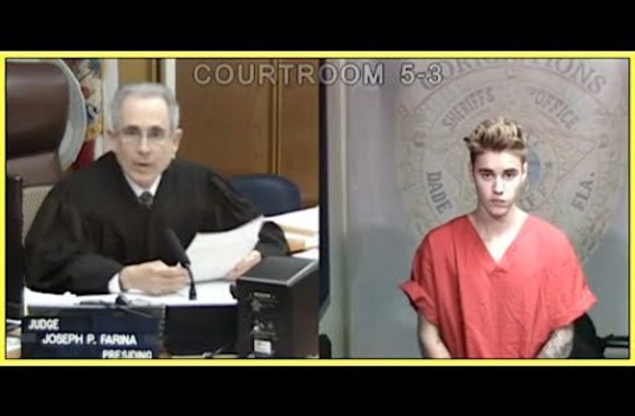 VIDEO kadras: Justinas Bieberis teisme