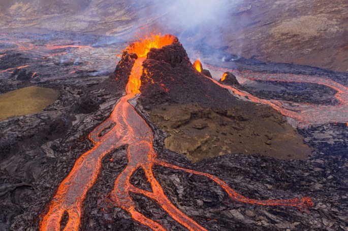 Ugnikalnio išsiveržimas Islandijoje / „Scanpix“ nuotr.