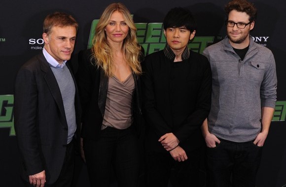 Christophas Waltzas, Cameron Diaz, Jay Chou ir Sethas Rogenas