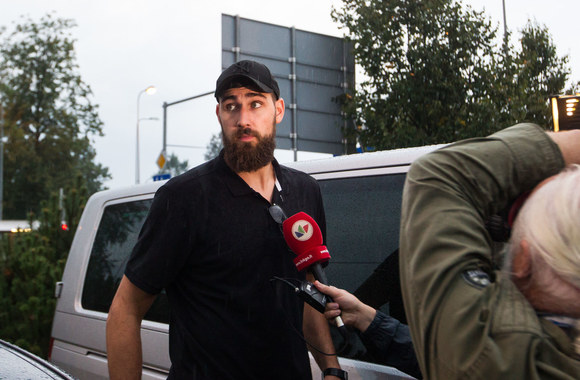 Lietuvos krepšinio rinktinės vyrai pasitikti Vilniaus oro uoste