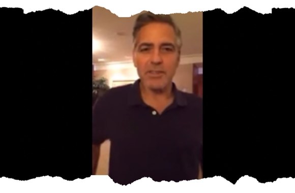 VIDEO kadras: George\'as Clooney palaiko Ukrainos protestuotojus.