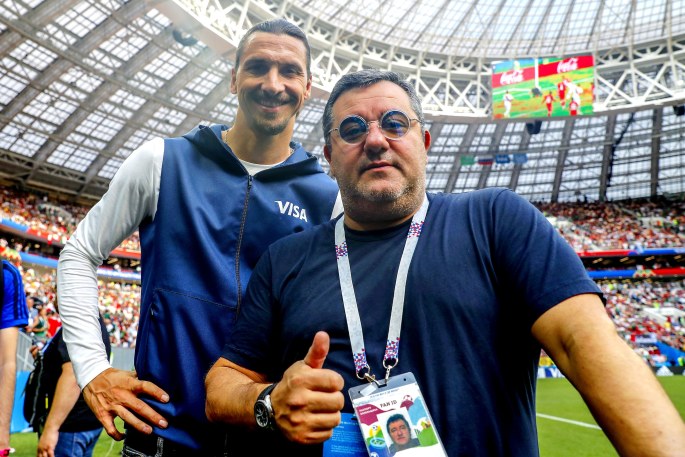 Mino Raiola (dešinėje) ir Zlatanas Ibrahimovičius / „Vida Press“ nuotr.