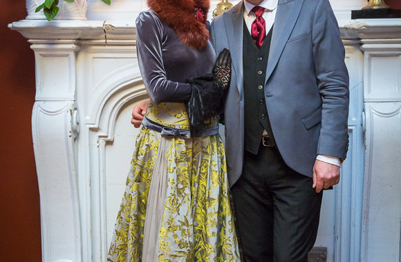 Dvariškos puotos Pakruojo dvare akimirka