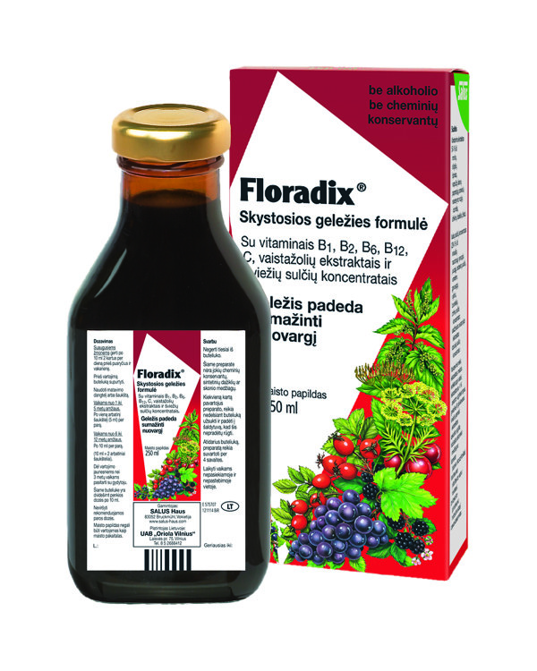 „Floradix“ skystosios geležies formulė